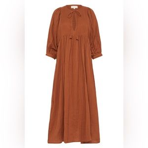 NWT Daughters of India Kyra MIDI dress XS rust color
